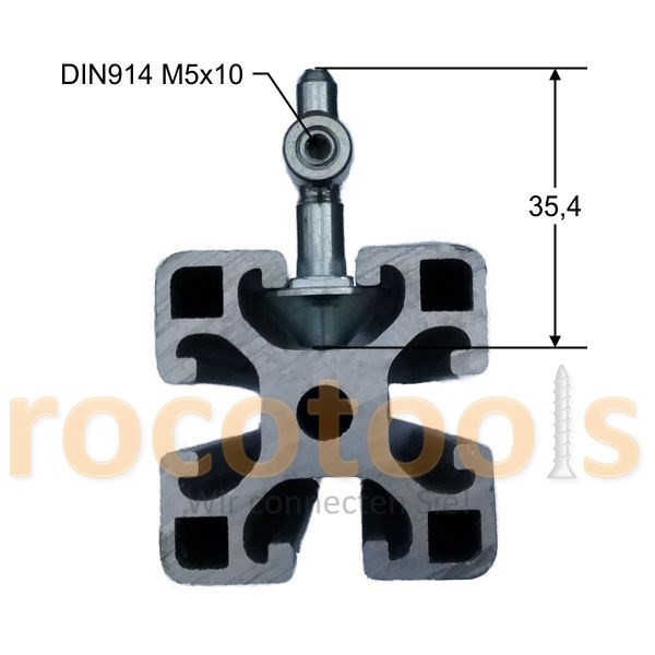 Mittelspanner rund Vds für Nut 8 Profil 30, Stahl verz.