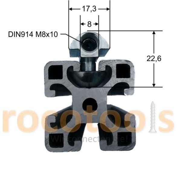 Profilspanner rund für Nut 8 Profil 40, Stahl verz.